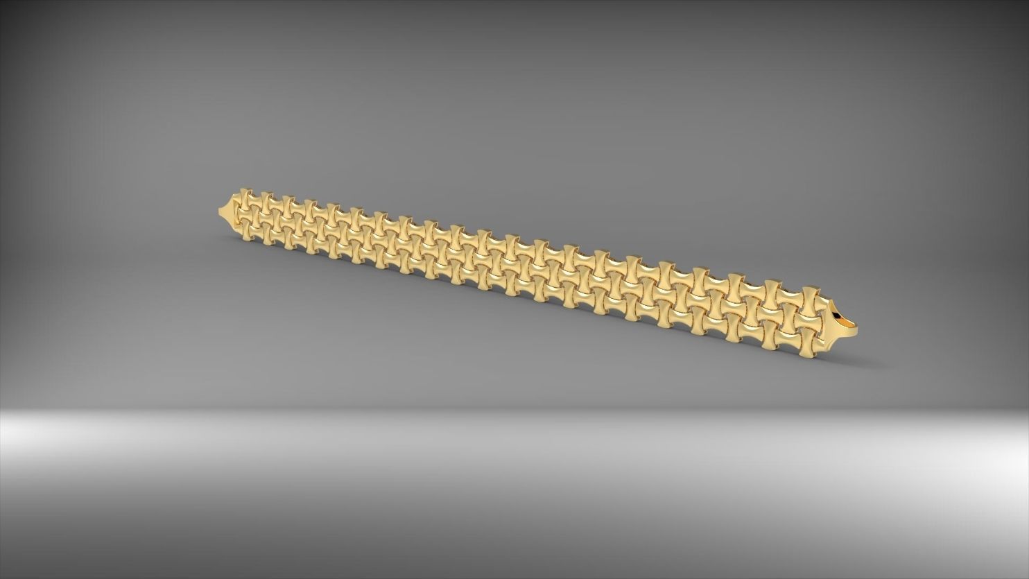 simetrik baglantili 3d zincir bileklik 3D print model_8