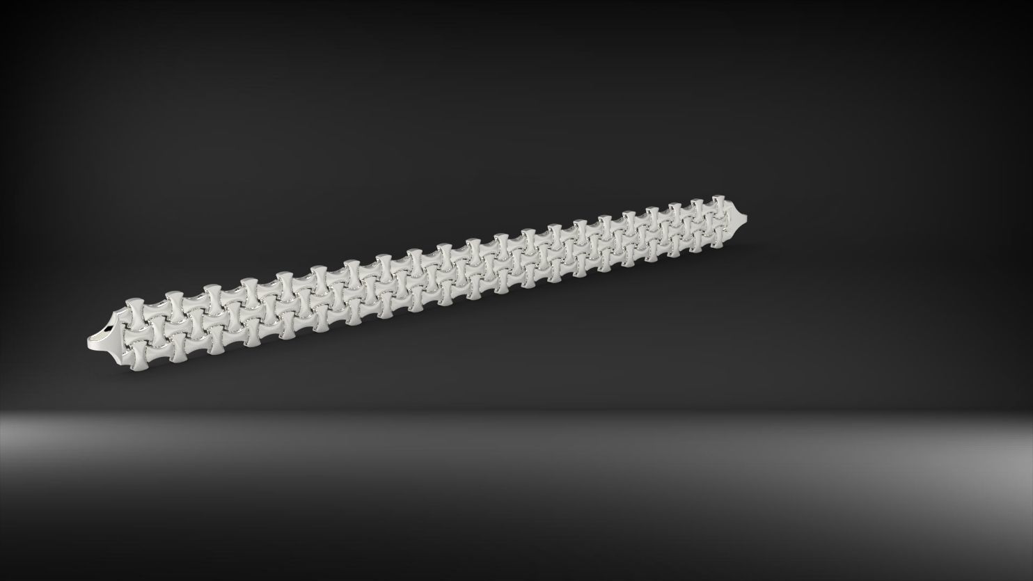 simetrik baglantili 3d zincir bileklik 3D print model_1