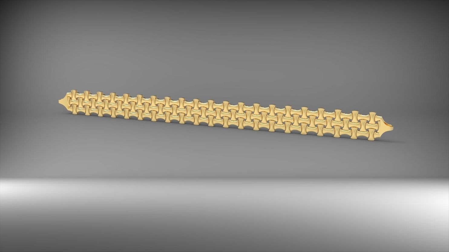 simetrik baglantili 3d zincir bileklik 3D print model_6