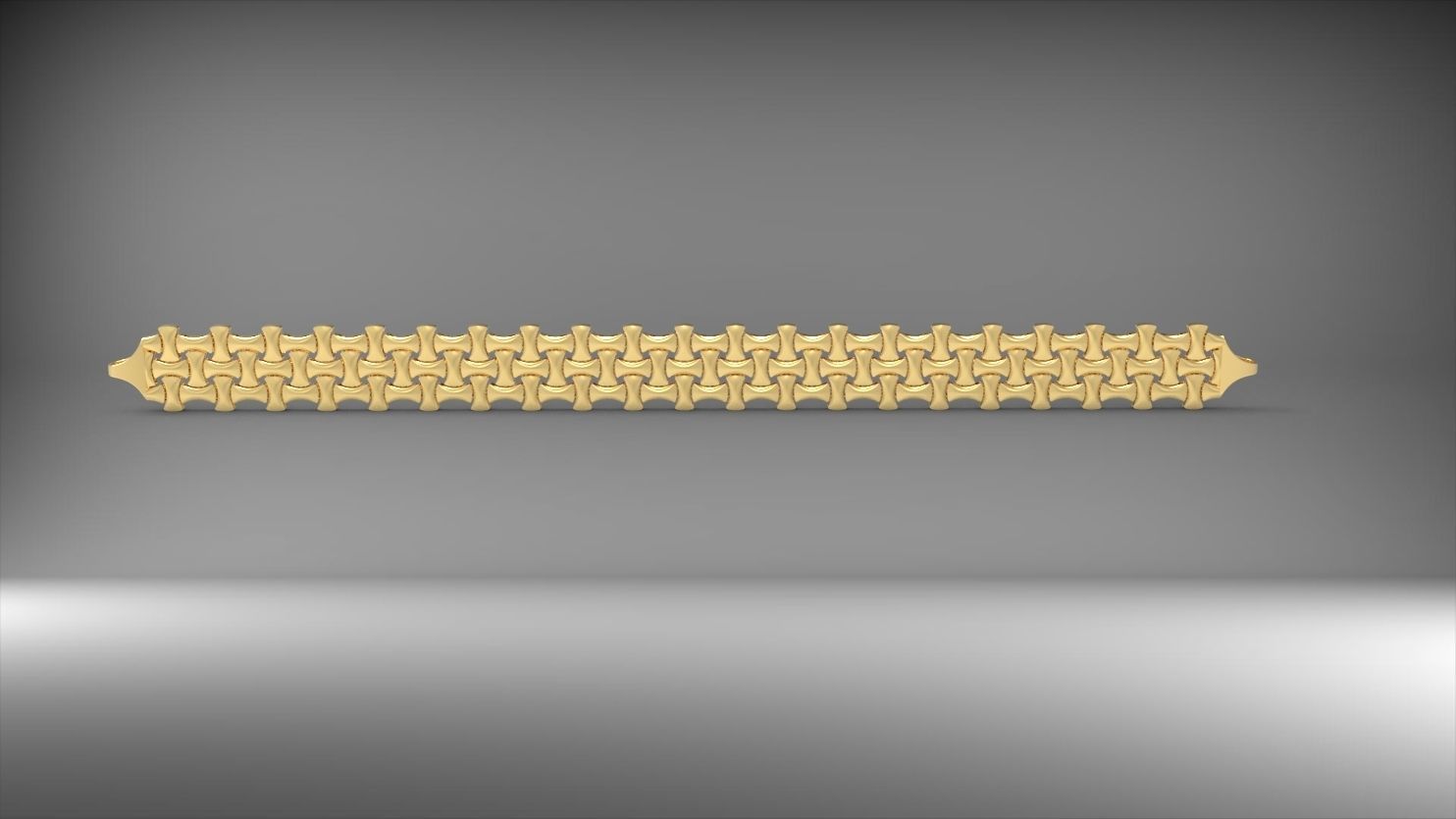 simetrik baglantili 3d zincir bileklik 3D print model_4