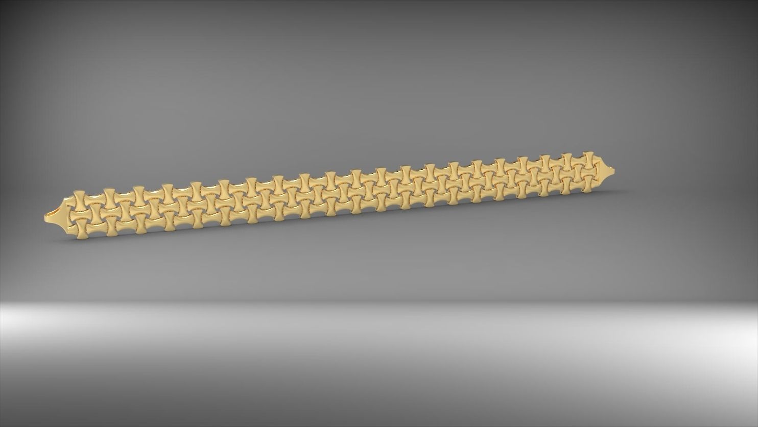 simetrik baglantili 3d zincir bileklik 3D print model_2