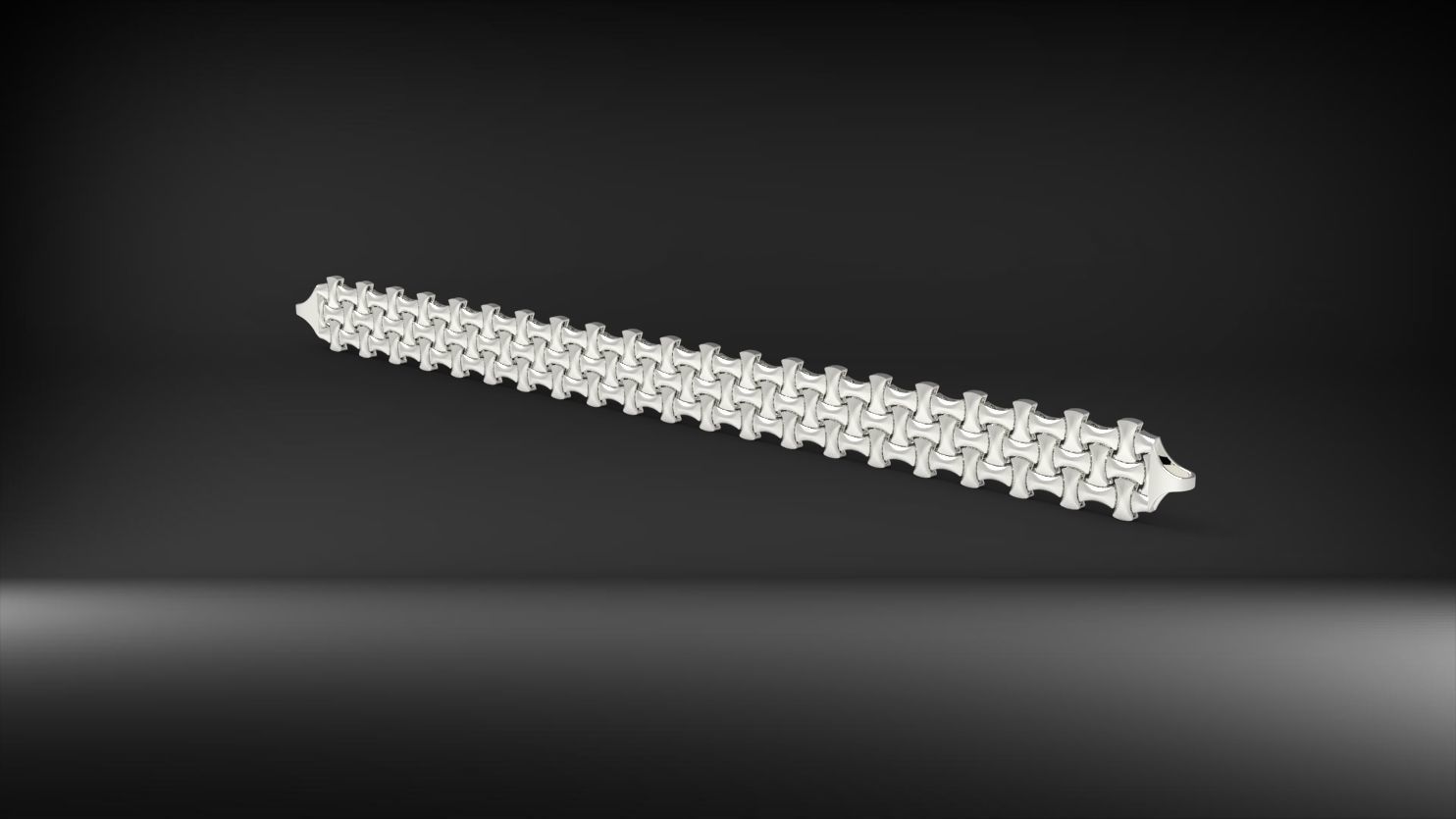 simetrik baglantili 3d zincir bileklik 3D print model_9