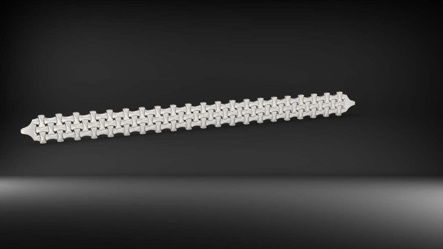 simetrik baglantili 3d zincir bileklik 3D print model_3