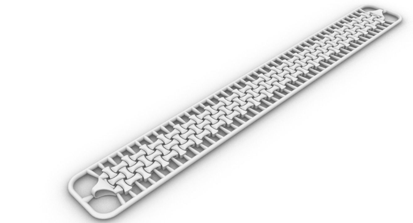 simetrik baglantili 3d zincir bileklik 3D print model_15