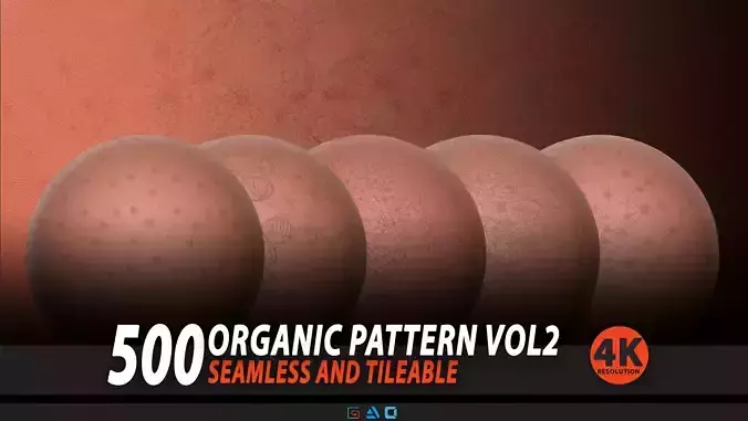500 4K Organic Pattern- Seamless and Tileable