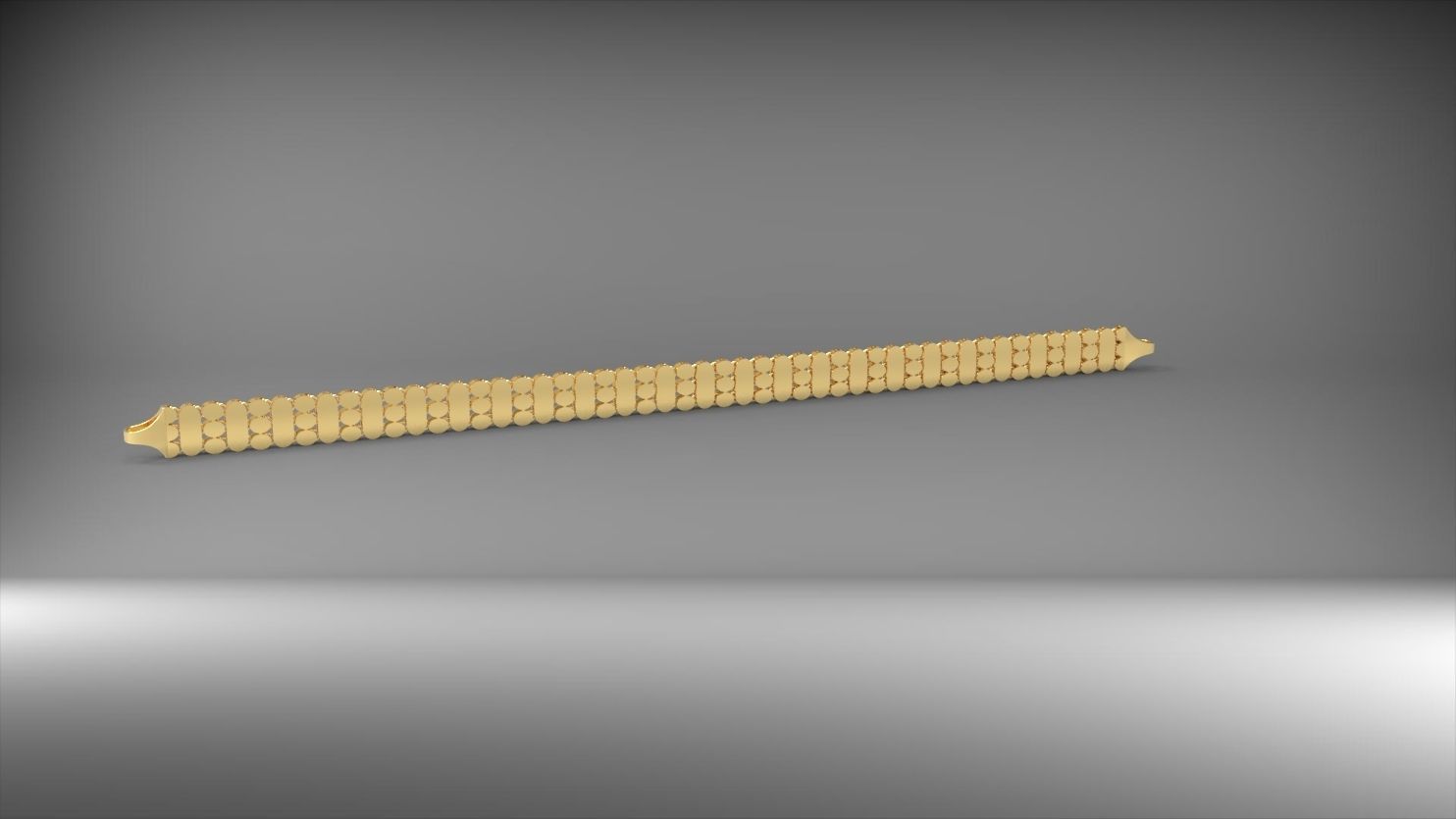 yuvarlak ve elips desenli 3d zincir bileklik 3D print model_2