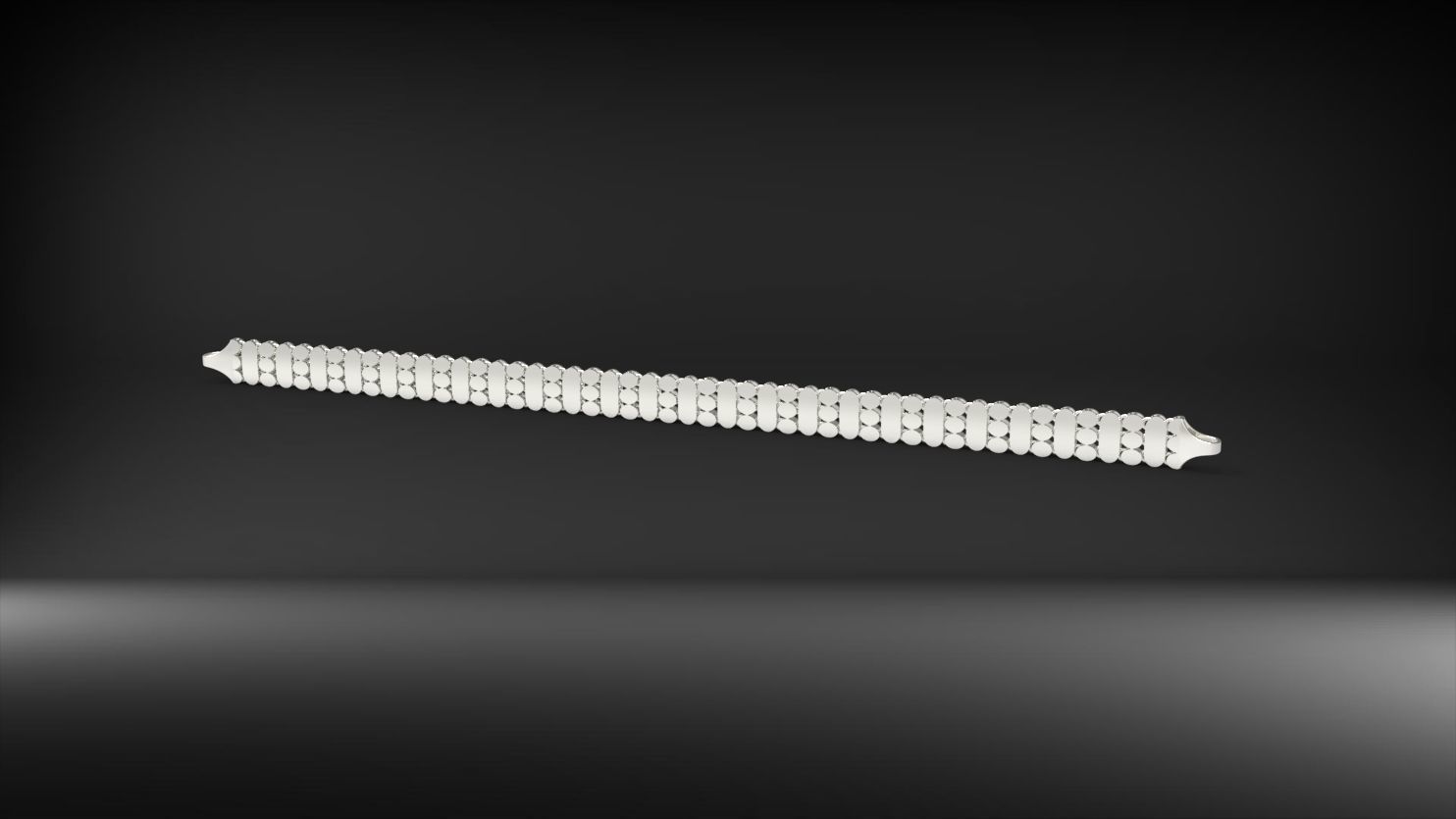 yuvarlak ve elips desenli 3d zincir bileklik 3D print model_7