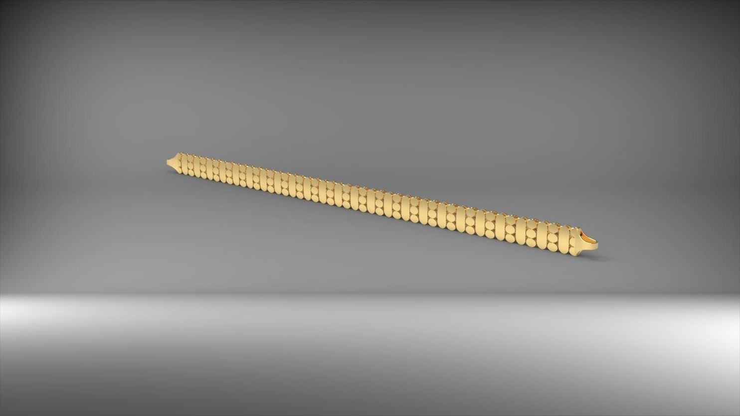 yuvarlak ve elips desenli 3d zincir bileklik 3D print model_8