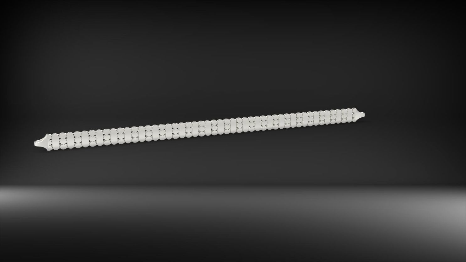 yuvarlak ve elips desenli 3d zincir bileklik 3D print model_3