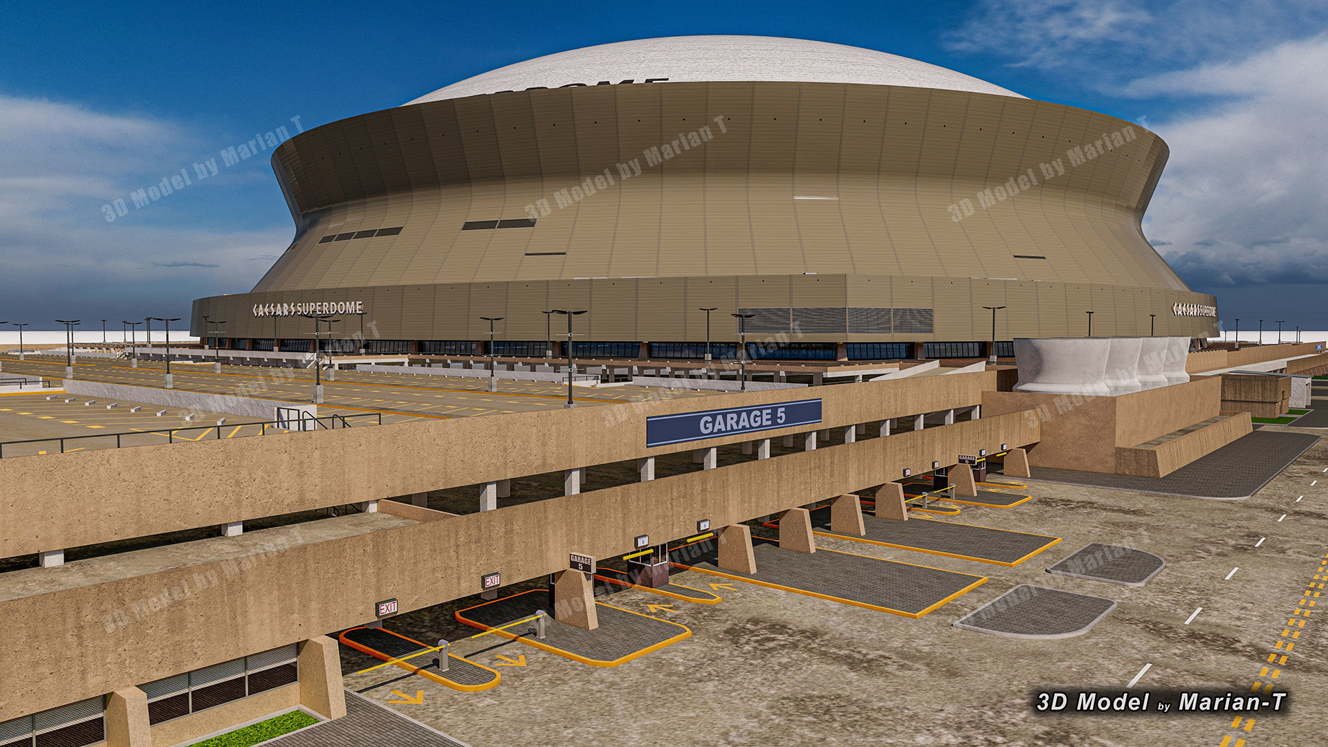 Caesars Superdome - New Orleans USA Low-poly 3D model_72