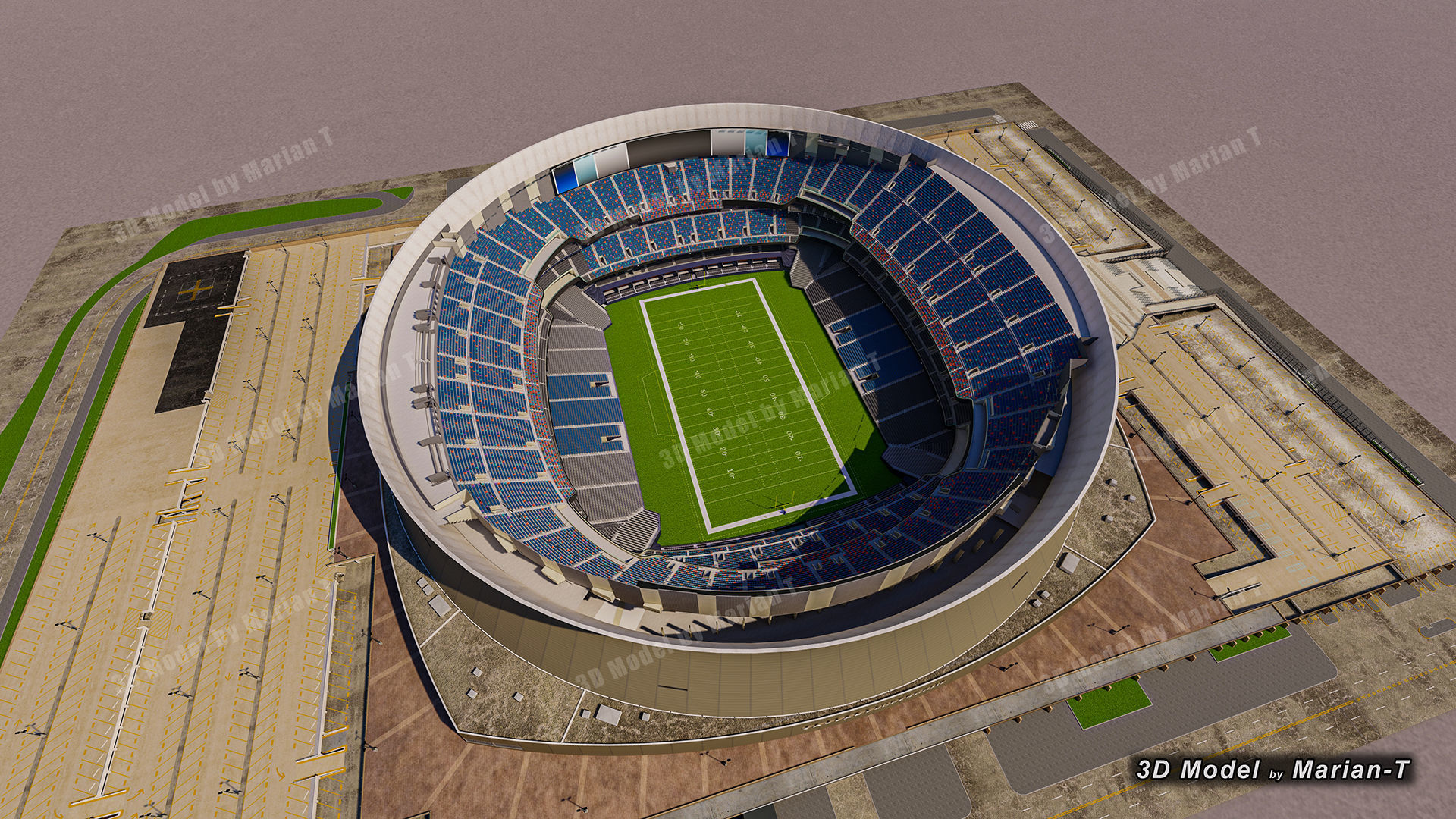 Caesars Superdome - New Orleans USA Low-poly 3D model_44