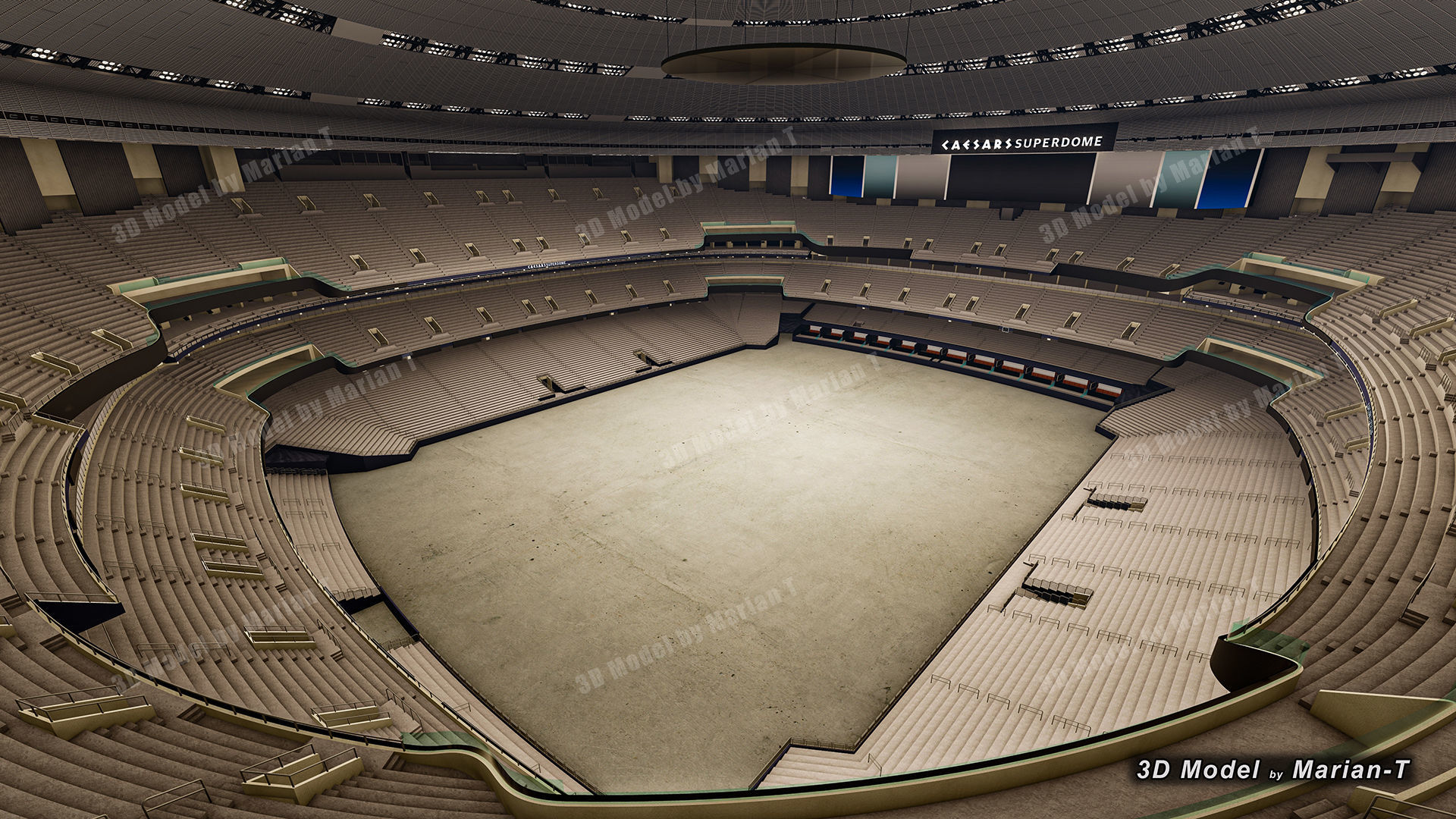 Caesars Superdome - New Orleans USA Low-poly 3D model_24