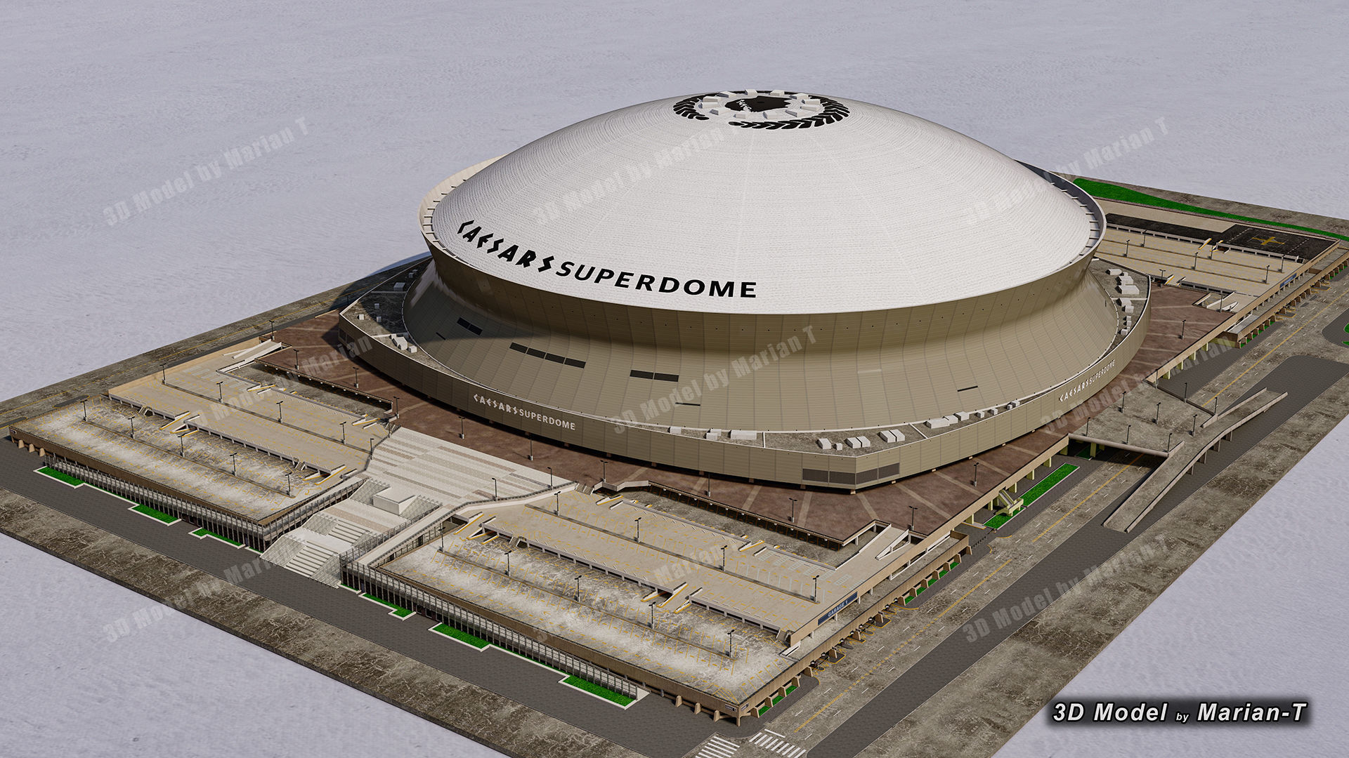 Caesars Superdome - New Orleans USA Low-poly 3D model_53