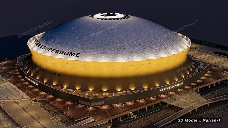 Caesars Superdome - New Orleans USA Low-poly 3D model_5