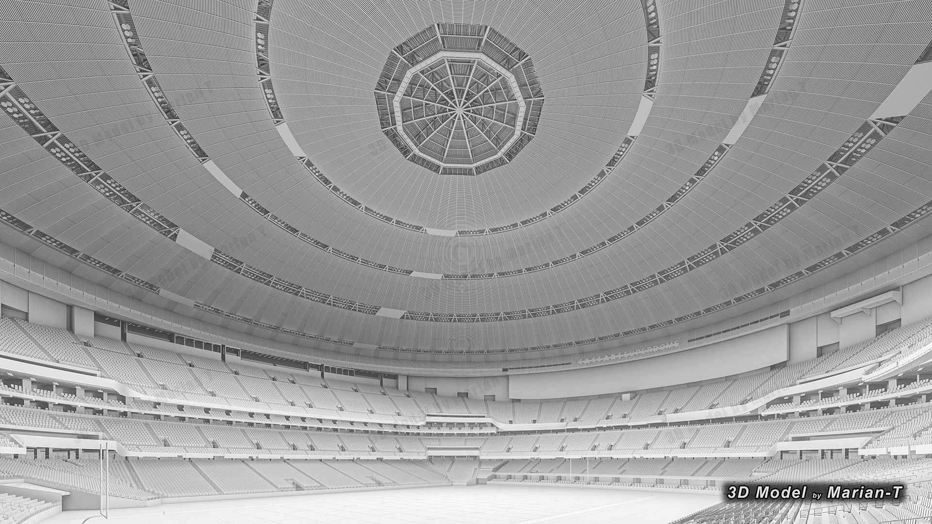 Caesars Superdome - New Orleans USA Low-poly 3D model_46