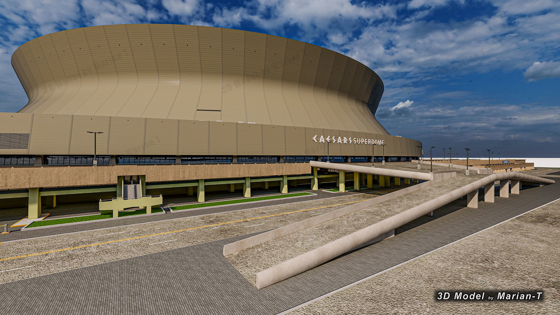 Caesars Superdome - New Orleans USA Low-poly 3D model_61