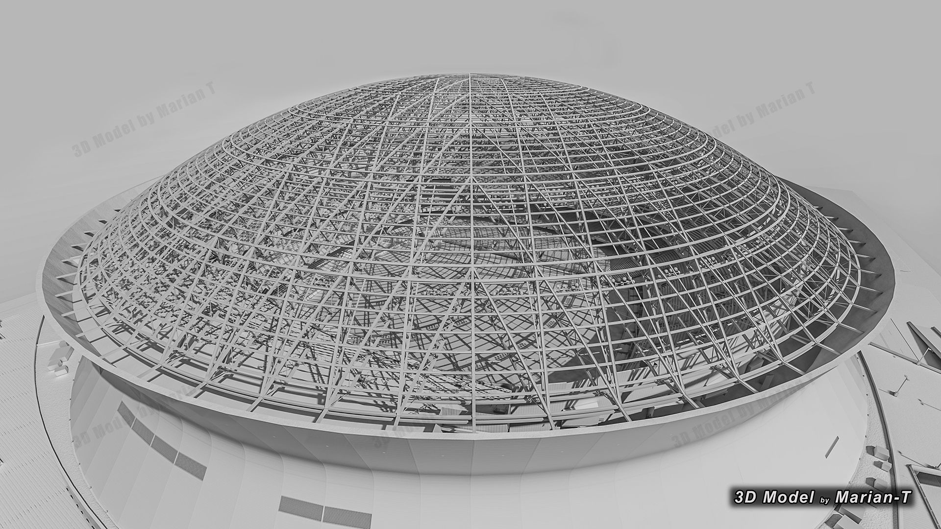 Caesars Superdome - New Orleans USA Low-poly 3D model_49