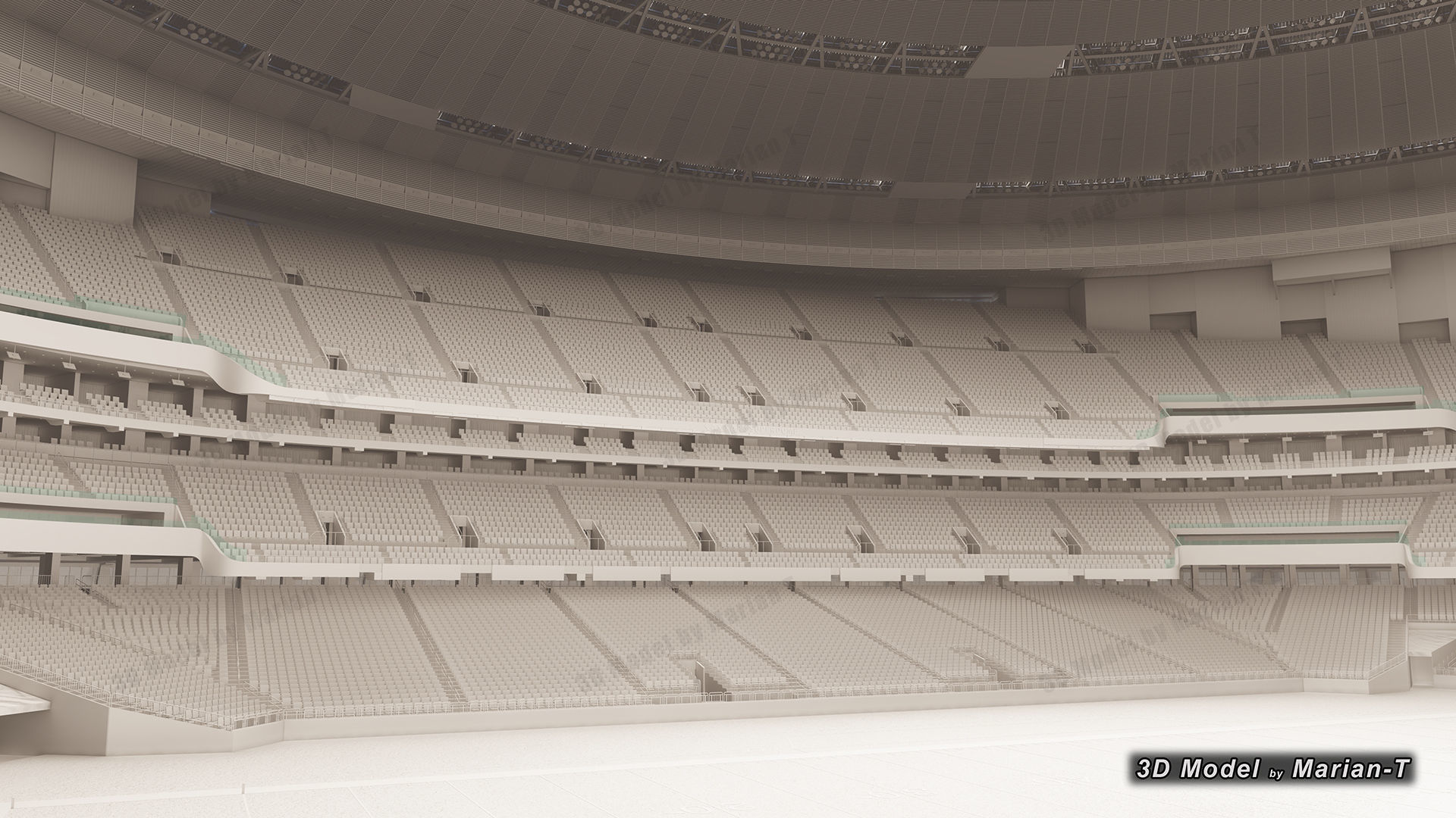 Caesars Superdome - New Orleans USA Low-poly 3D model_41