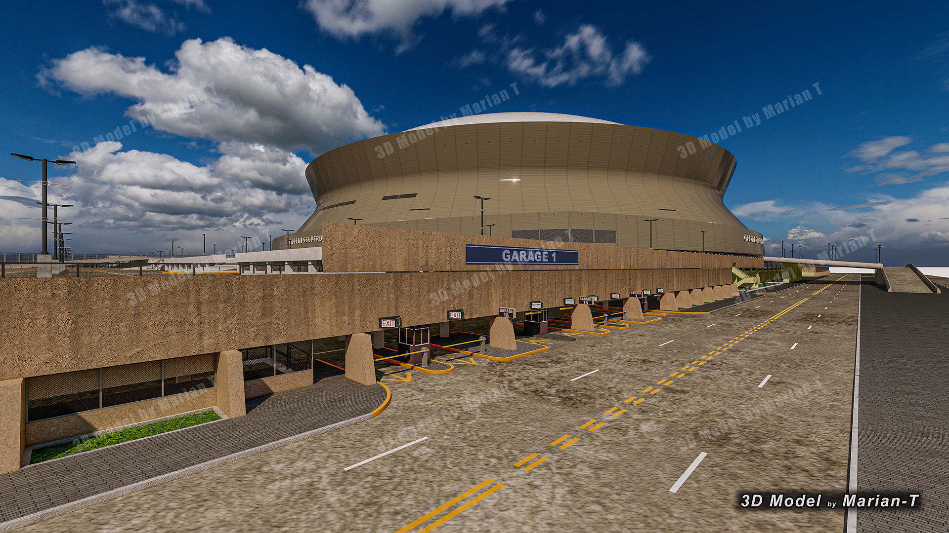 Caesars Superdome - New Orleans USA Low-poly 3D model_65