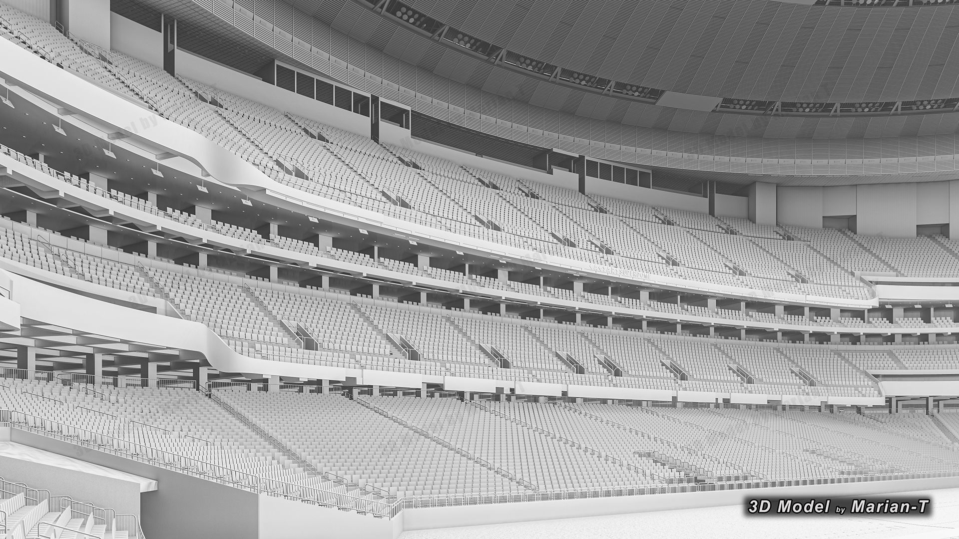 Caesars Superdome - New Orleans USA Low-poly 3D model_39