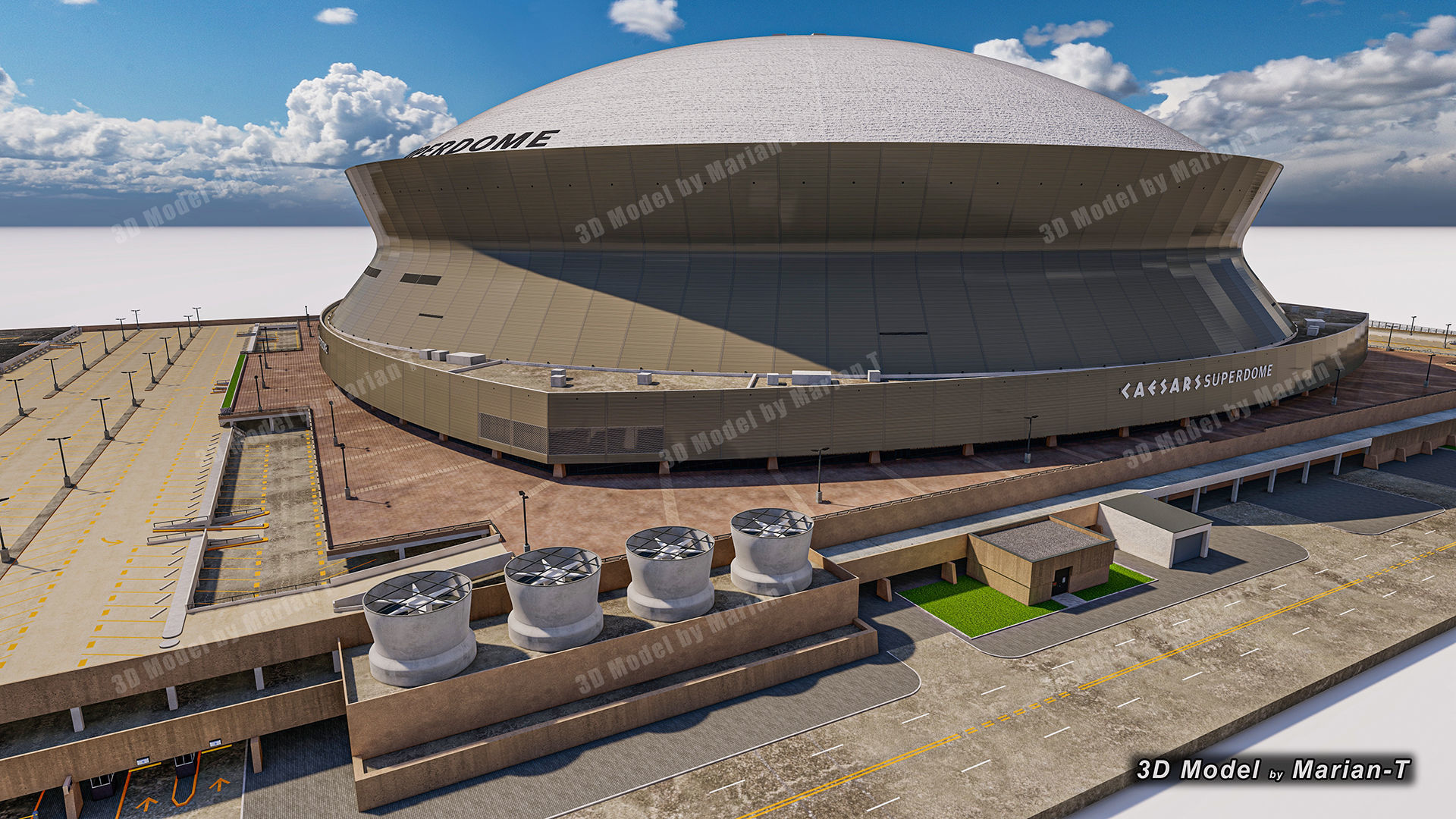 Caesars Superdome - New Orleans USA Low-poly 3D model_71