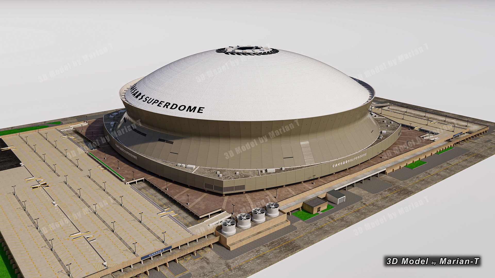 Caesars Superdome - New Orleans USA Low-poly 3D model_75