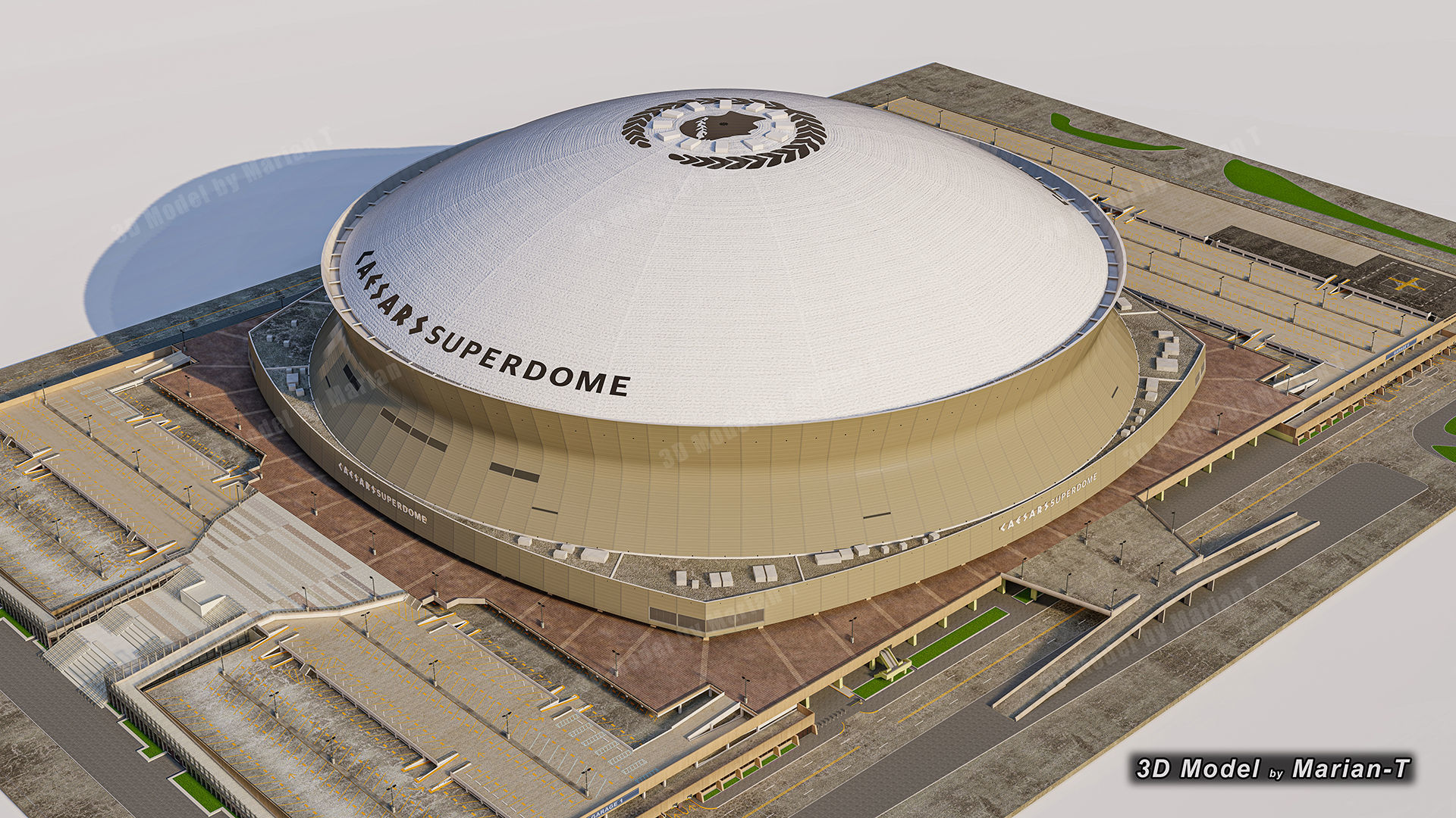 Caesars Superdome - New Orleans USA Low-poly 3D model_55