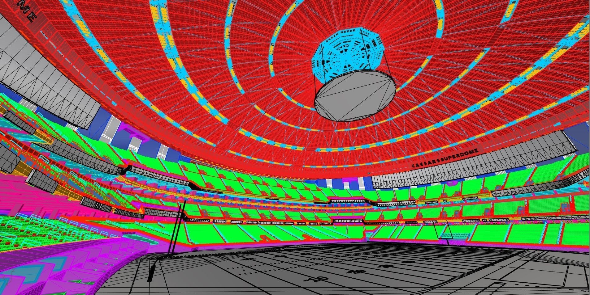 Caesars Superdome - New Orleans USA Low-poly 3D model_9