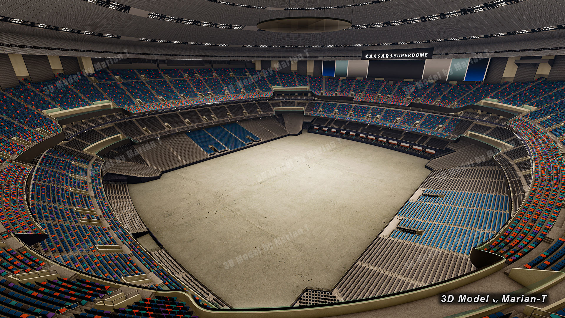 Caesars Superdome - New Orleans USA Low-poly 3D model_23