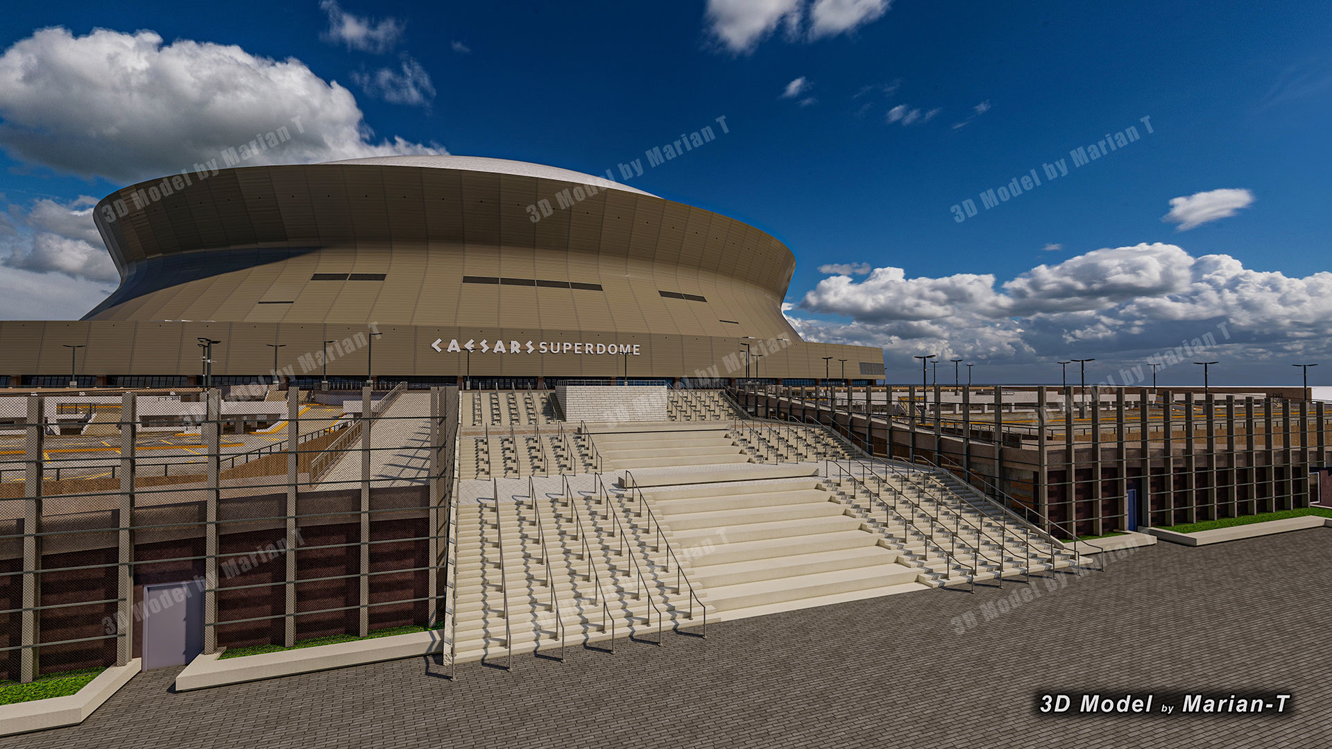 Caesars Superdome - New Orleans USA Low-poly 3D model_68