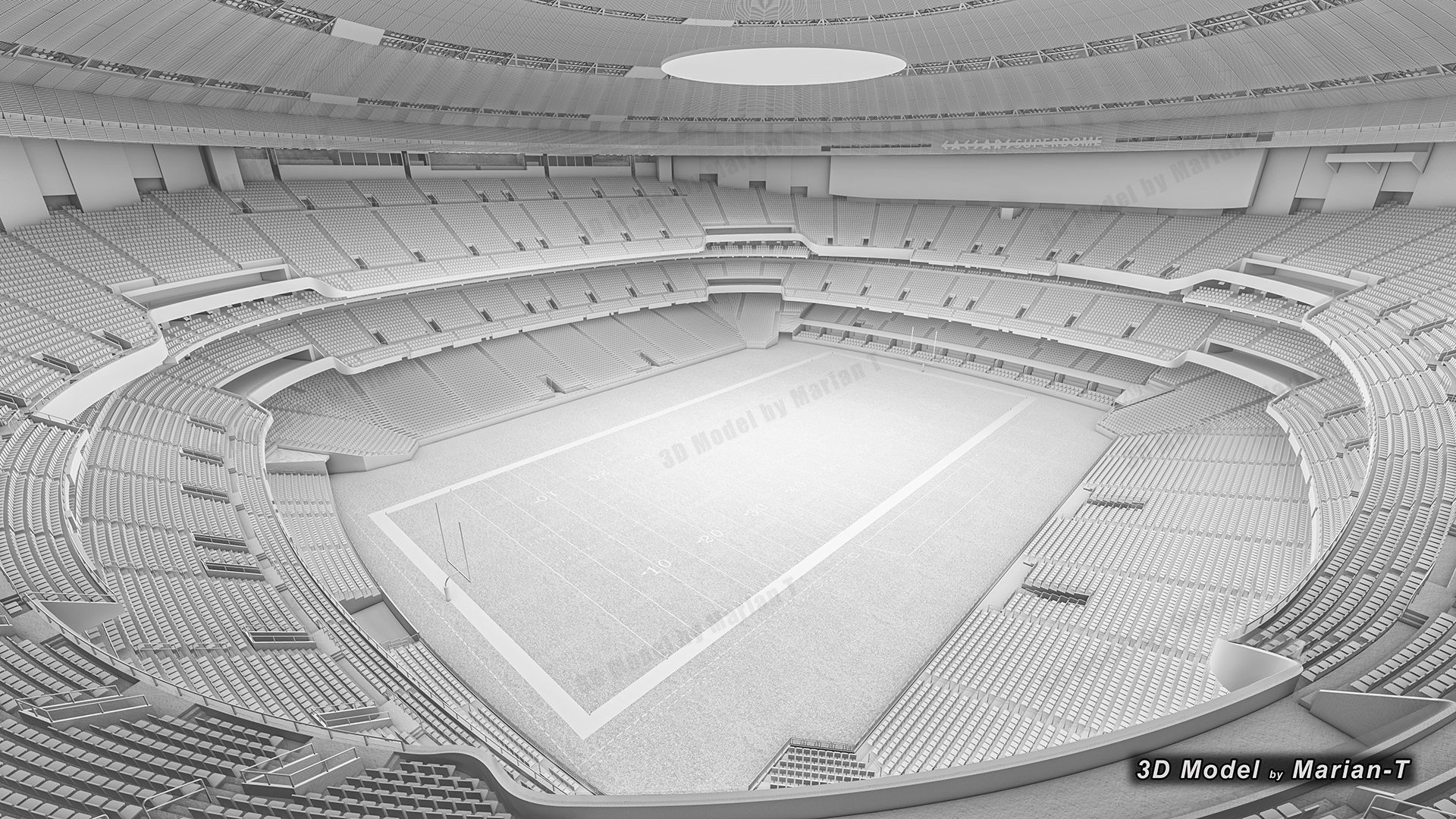 Caesars Superdome - New Orleans USA Low-poly 3D model_21