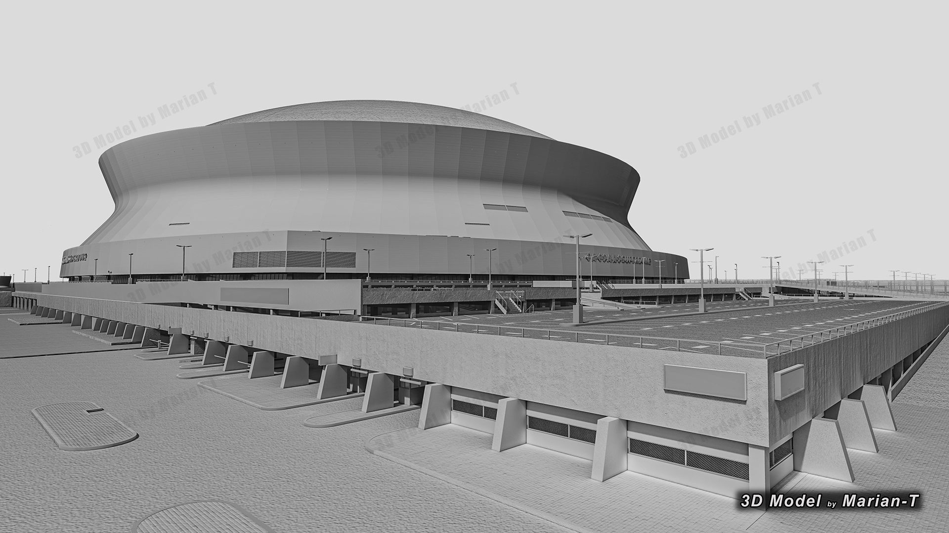 Caesars Superdome - New Orleans USA Low-poly 3D model_69