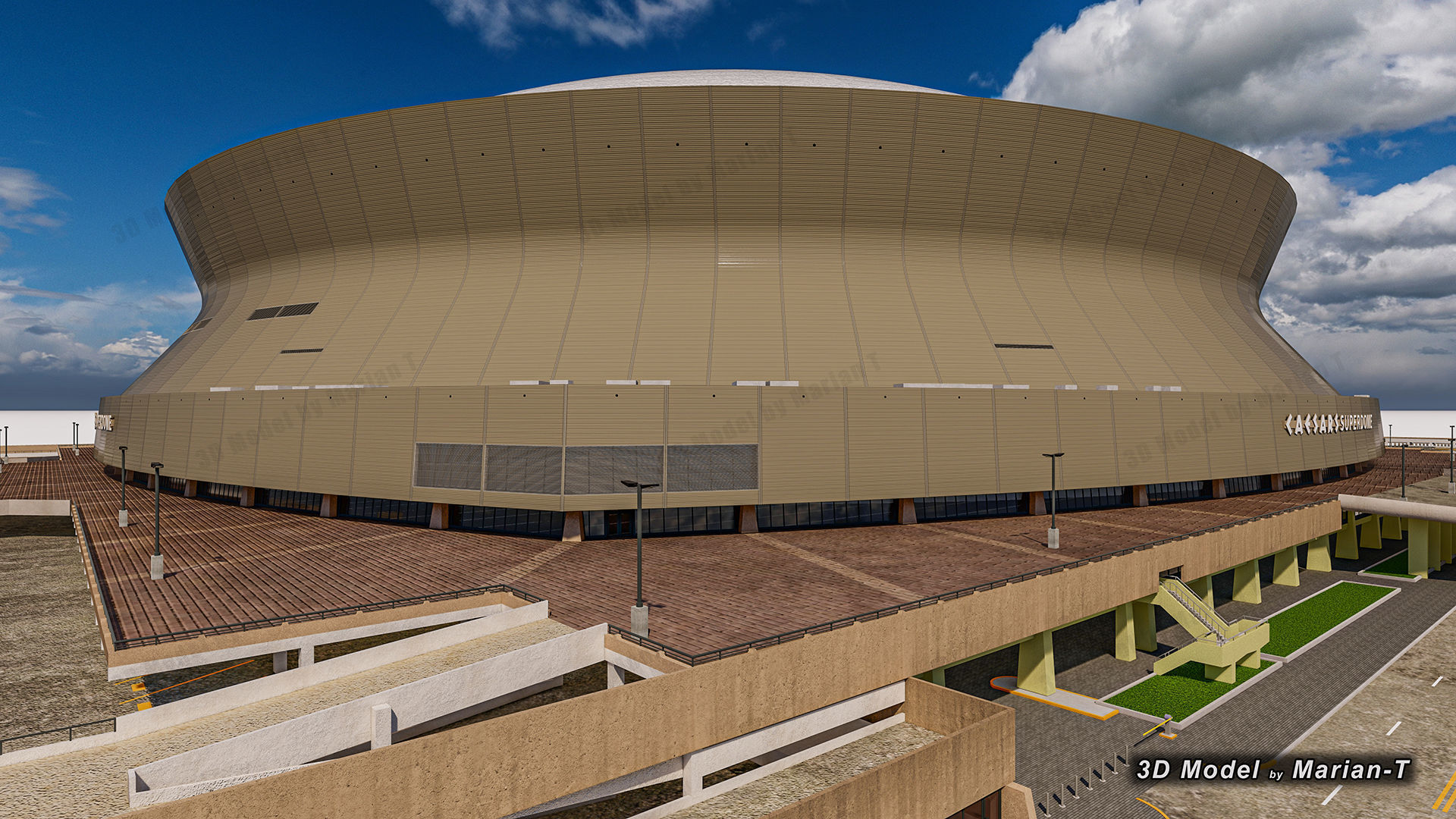 Caesars Superdome - New Orleans USA Low-poly 3D model_62