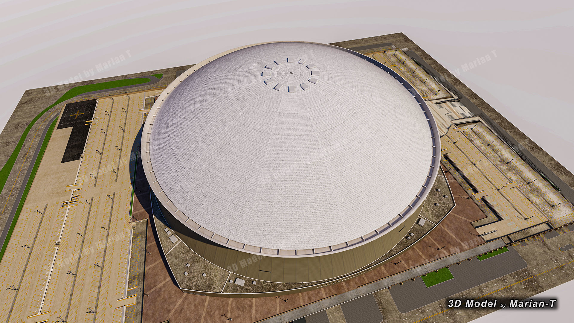 Caesars Superdome - New Orleans USA Low-poly 3D model_51