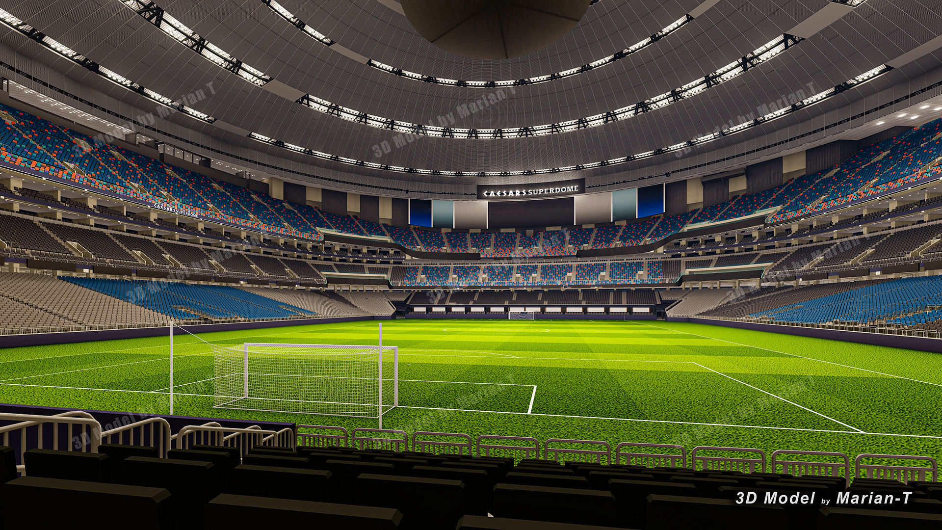 Caesars Superdome - New Orleans USA Low-poly 3D model_33