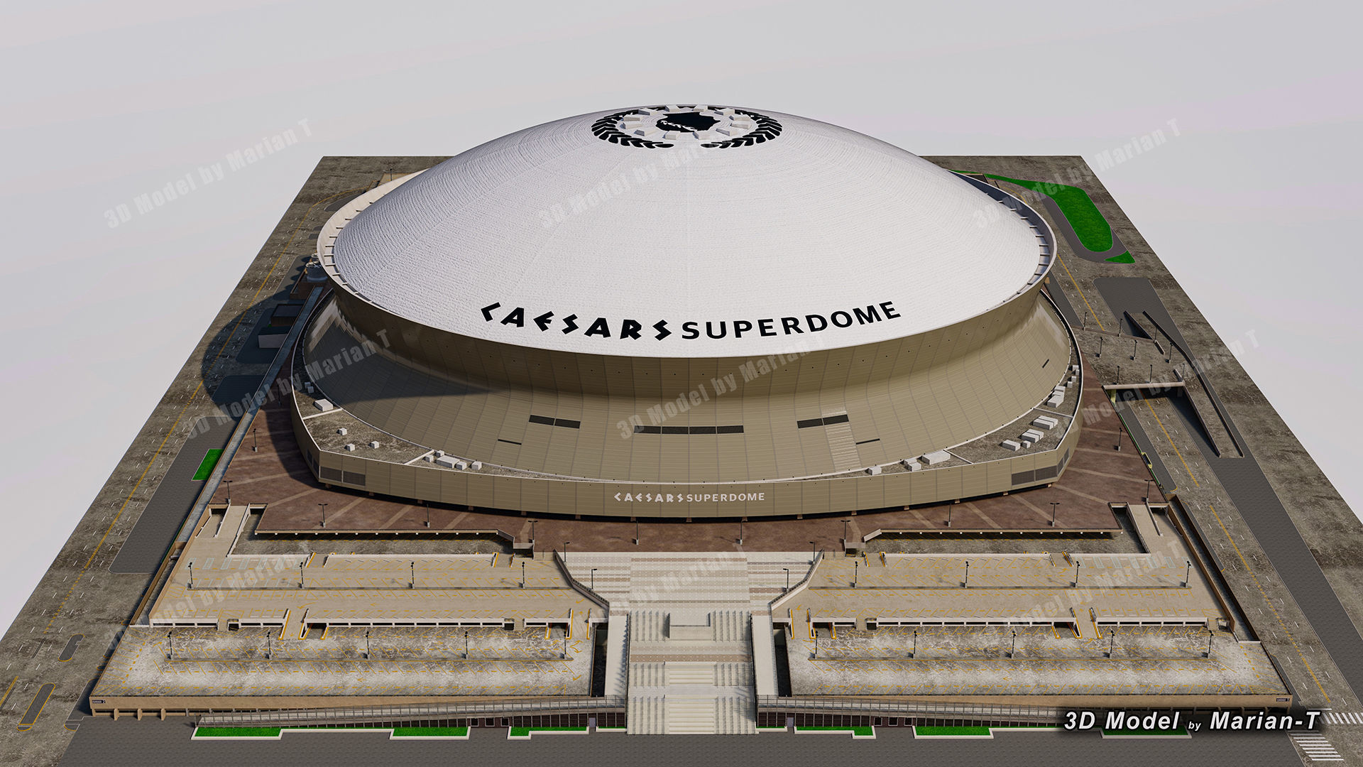 Caesars Superdome - New Orleans USA Low-poly 3D model_59