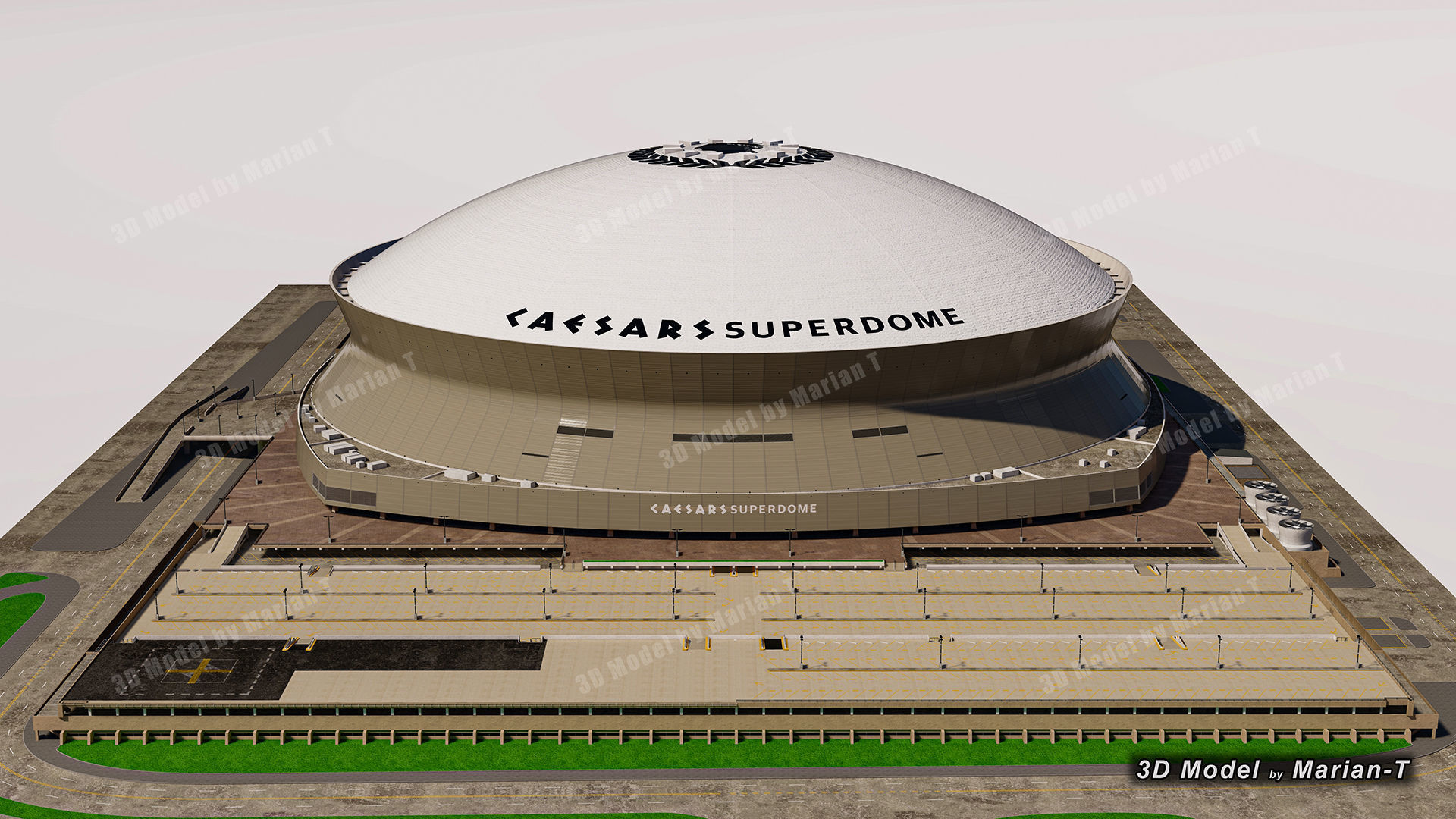 Caesars Superdome - New Orleans USA Low-poly 3D model_82