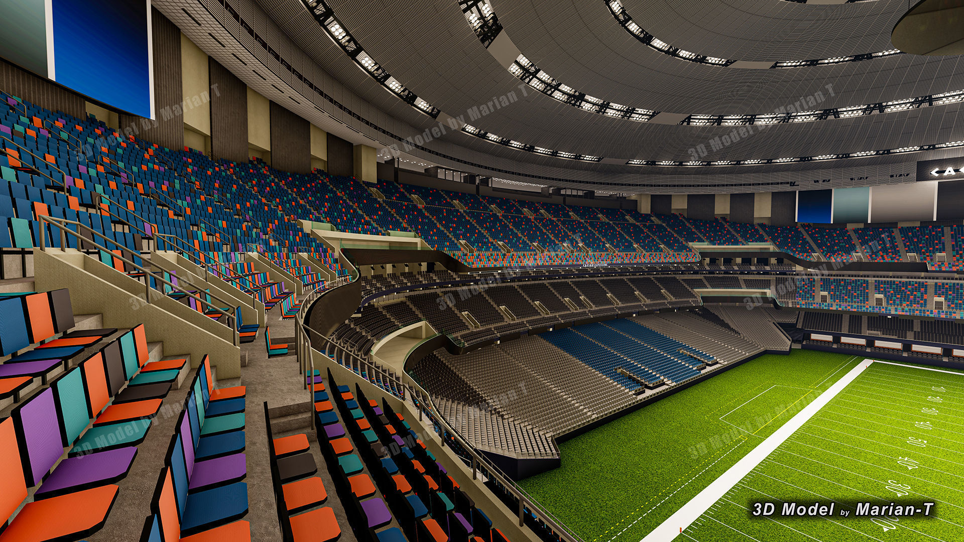 Caesars Superdome - New Orleans USA Low-poly 3D model_34