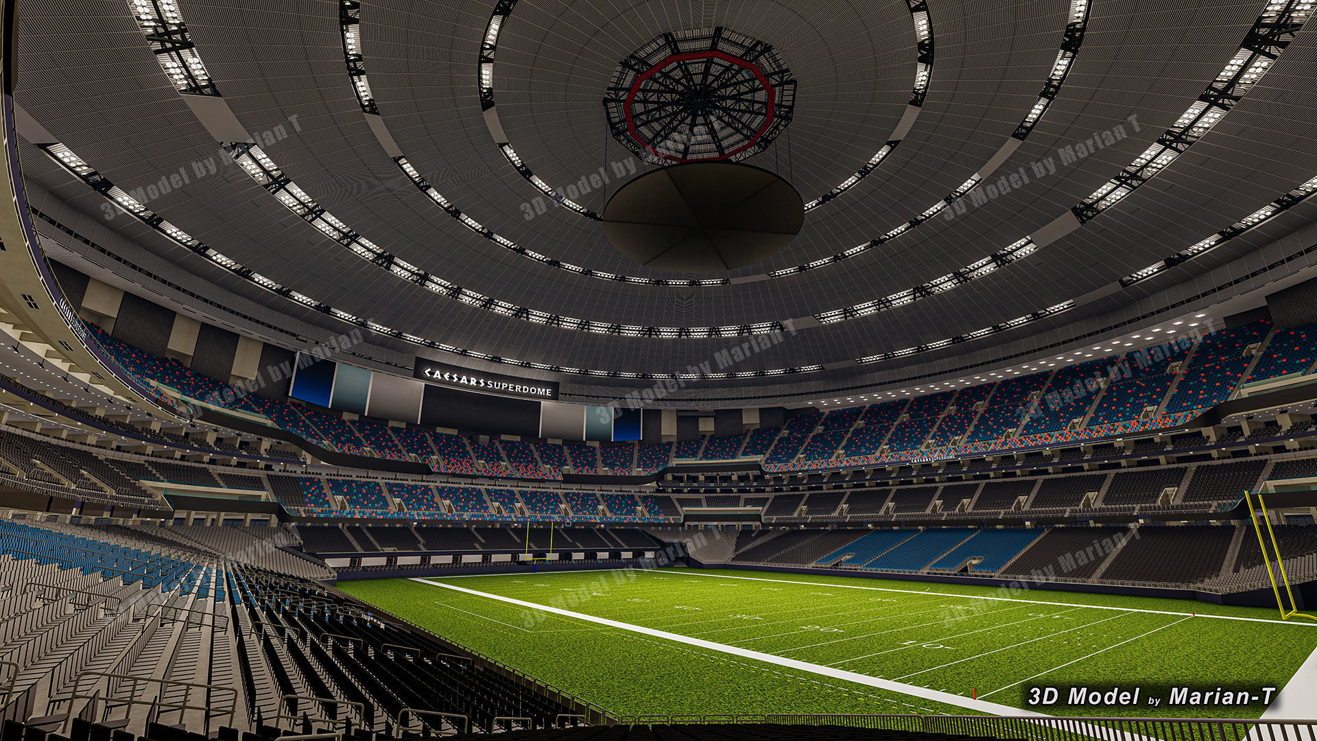 Caesars Superdome - New Orleans USA Low-poly 3D model_28