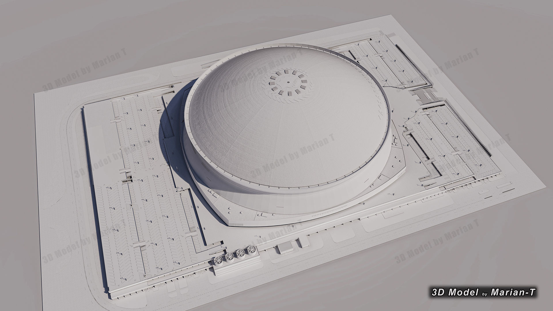 Caesars Superdome - New Orleans USA Low-poly 3D model_85