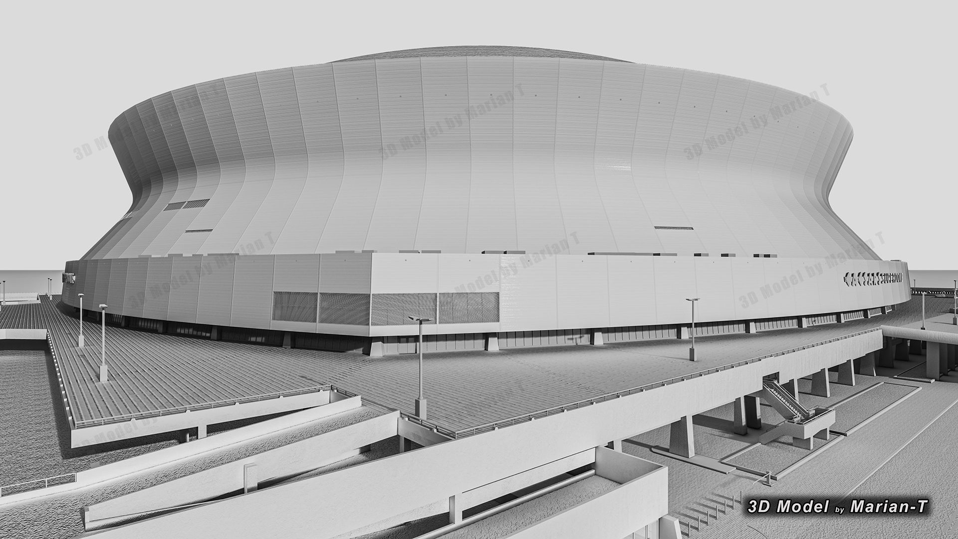 Caesars Superdome - New Orleans USA Low-poly 3D model_63