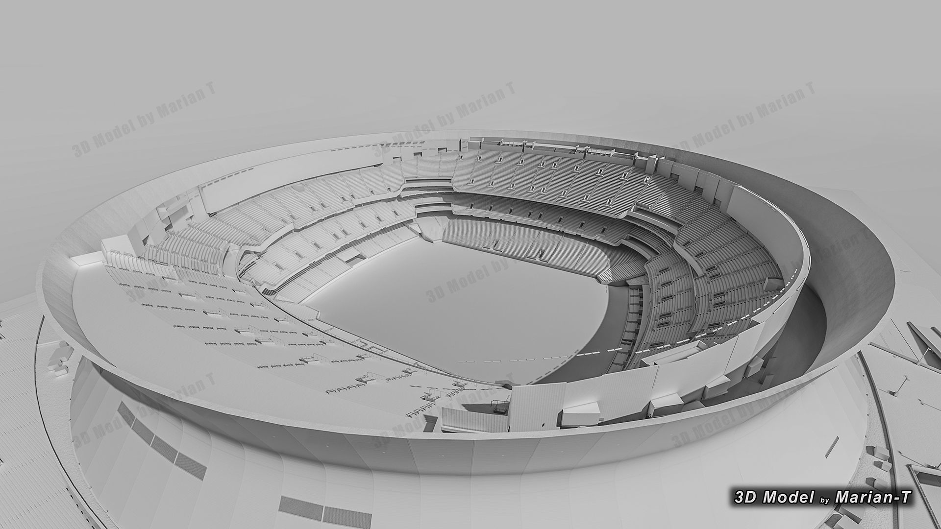 Caesars Superdome - New Orleans USA Low-poly 3D model_48