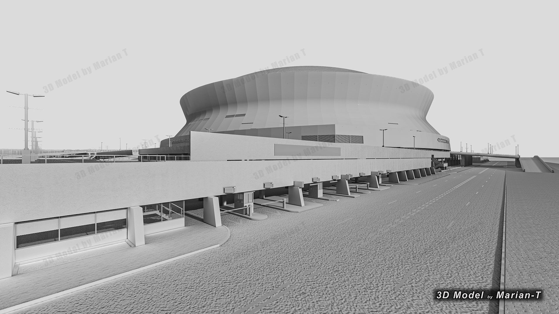 Caesars Superdome - New Orleans USA Low-poly 3D model_66