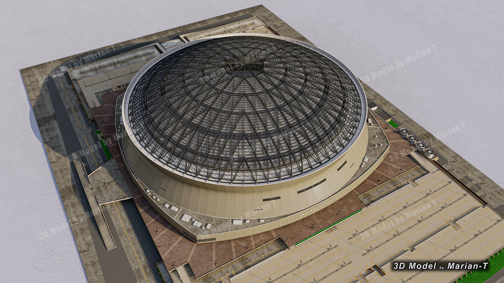 Caesars Superdome - New Orleans USA Low-poly 3D model_17
