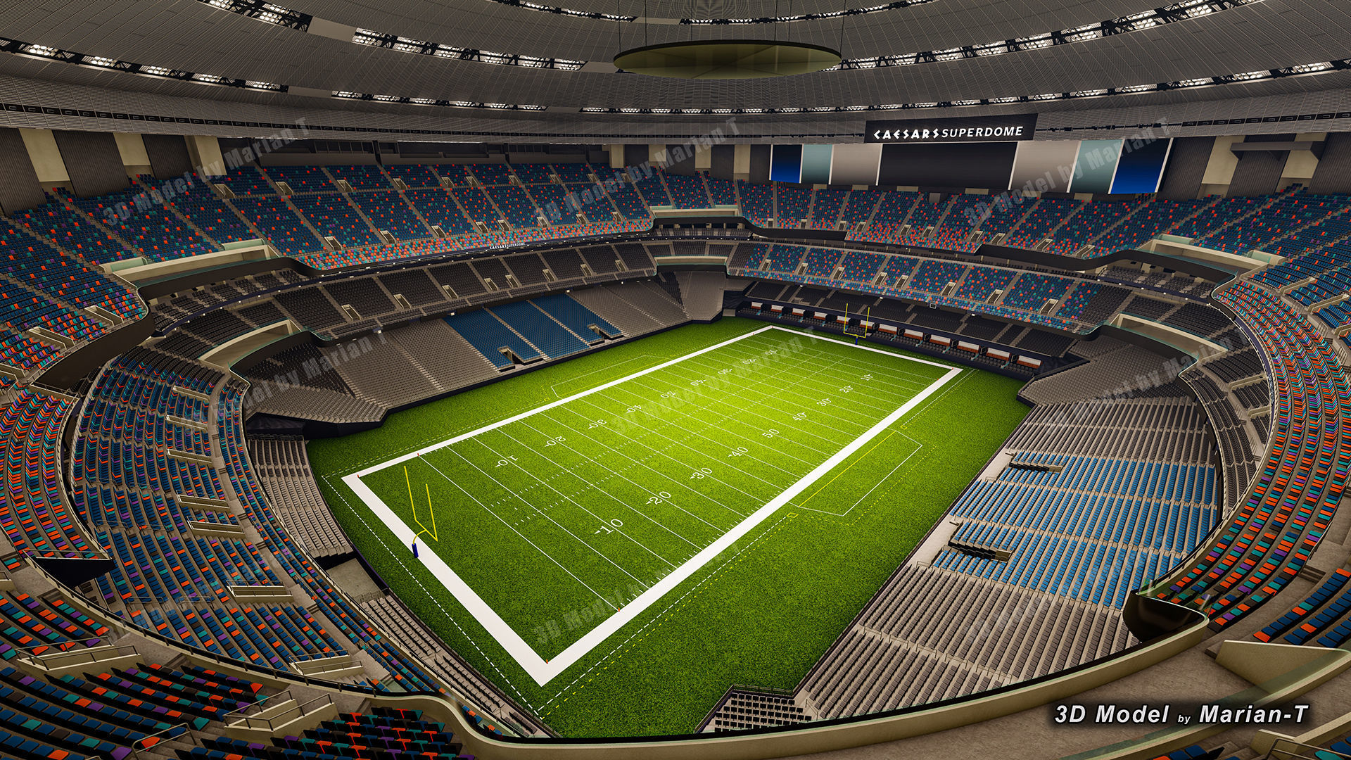 Caesars Superdome - New Orleans USA Low-poly 3D model_22