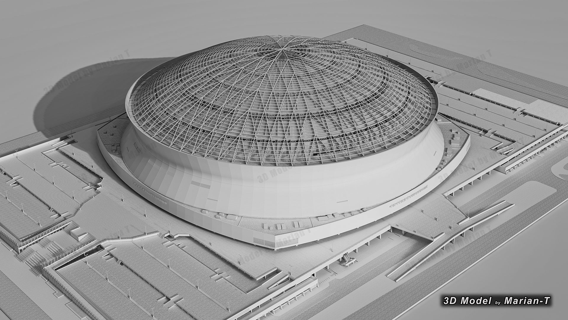 Caesars Superdome - New Orleans USA Low-poly 3D model_57