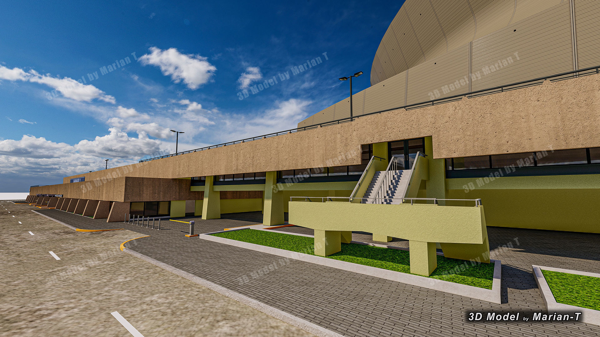 Caesars Superdome - New Orleans USA Low-poly 3D model_64