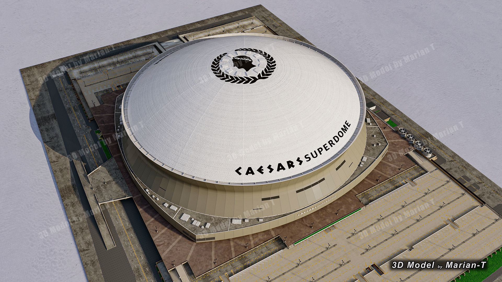 Caesars Superdome - New Orleans USA Low-poly 3D model_20