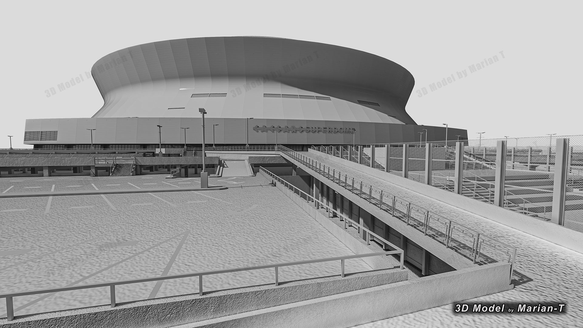 Caesars Superdome - New Orleans USA Low-poly 3D model_77