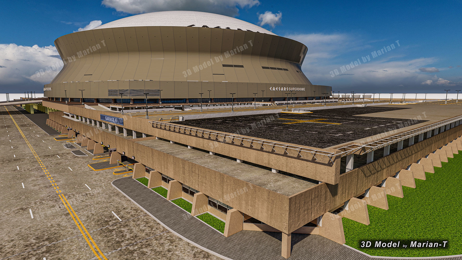 Caesars Superdome - New Orleans USA Low-poly 3D model_74